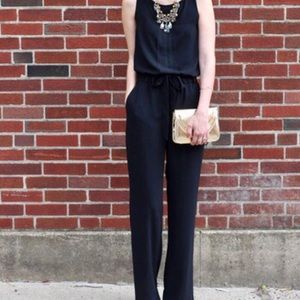LOFT Black Jumpsuit with Ruffles